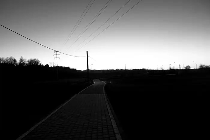Strada bianco e nero