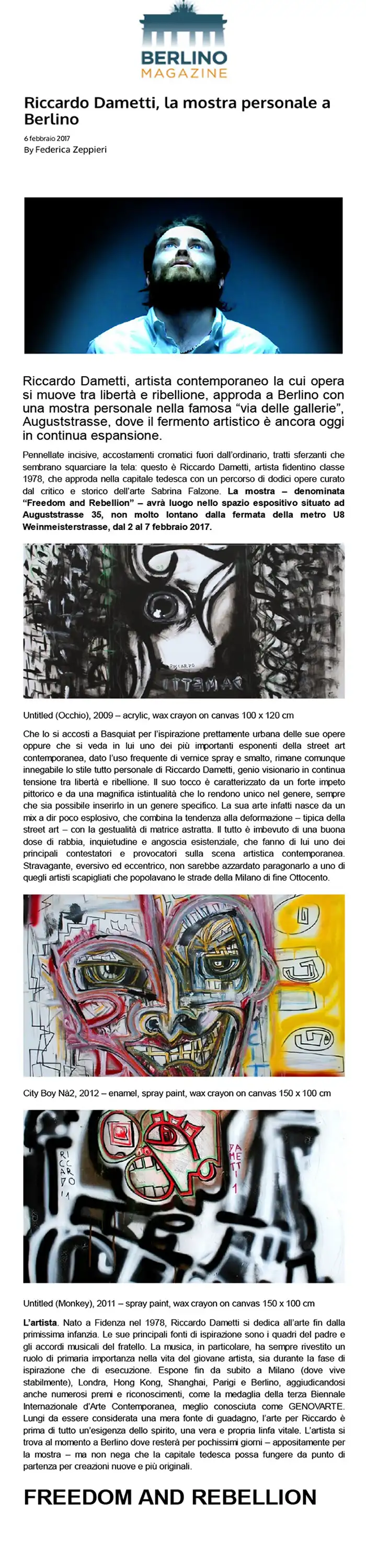 Articolo Berlino - Riccardo Dametti